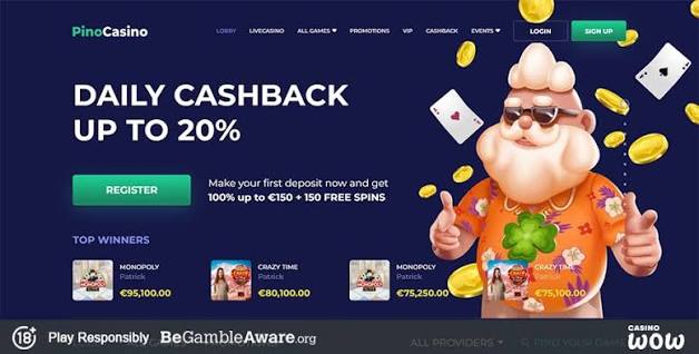 PinoCasino spellenlobby – overzicht van slotspellen